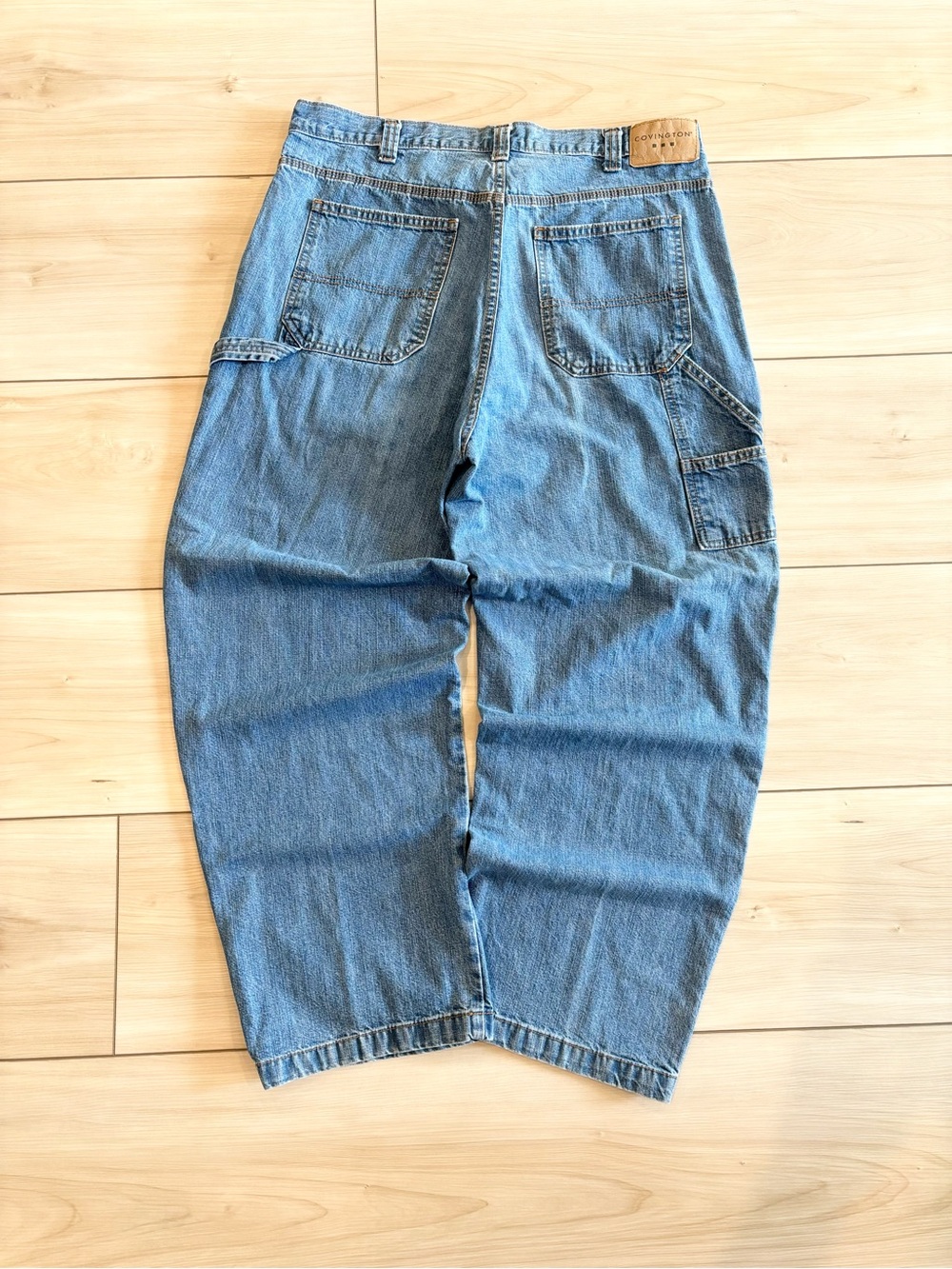 Covington Y2K Baggy Relaxed Fit Bootcut skater Men's Blue Denim Jeans 36x30